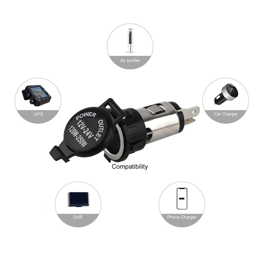 Cigarette Lighter Socket, DC 12V Car Lighter,12 Volt 3, Black