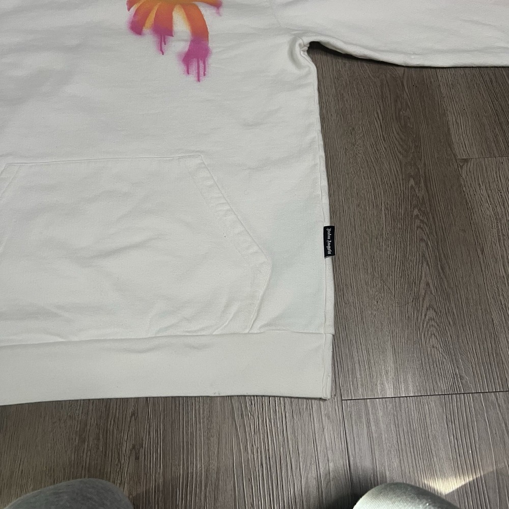 Size Medium - Palm Angels Sprayed Palm Tree White Multi - 100% AUTHENTIC