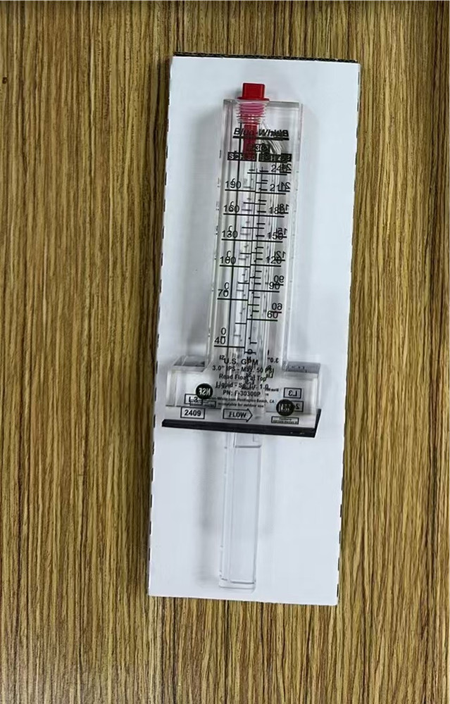 Blue-White Flowmeter for 3" PVC Pipe, Horizontal Installation