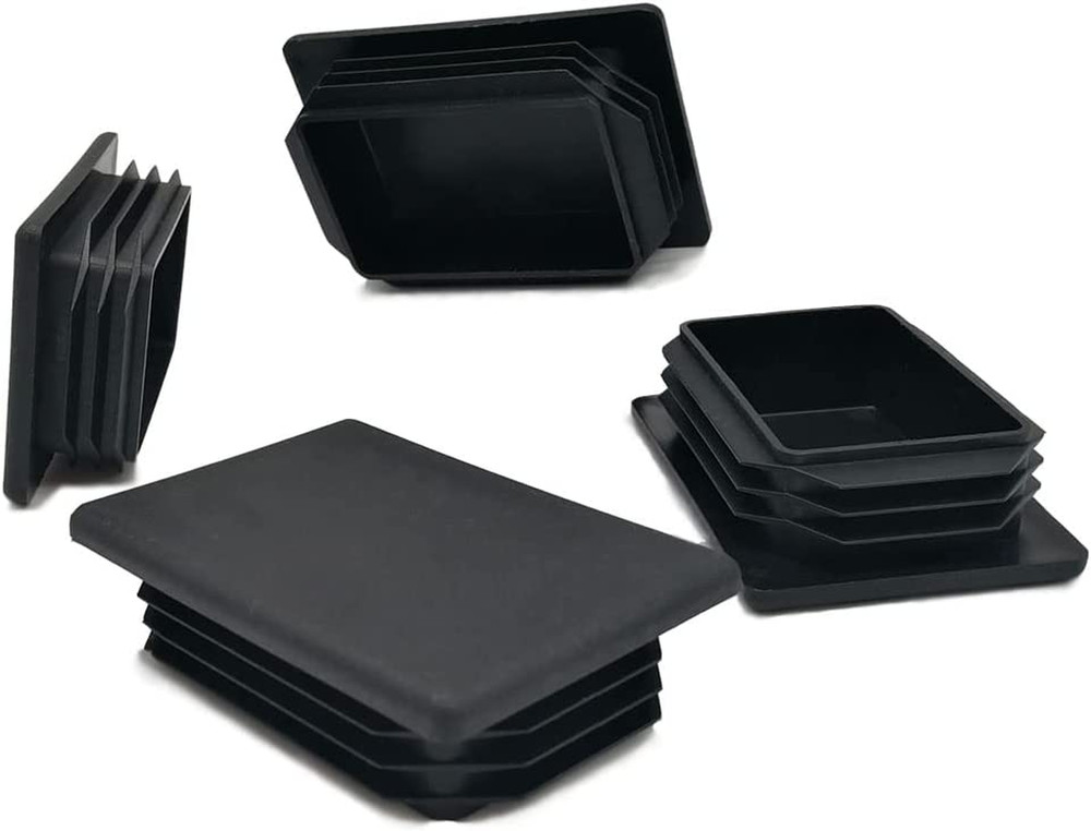4 Pack 2 X 3 Inch Rectangular Tubing End Caps Plastic Black Plugs Glide Insert F
