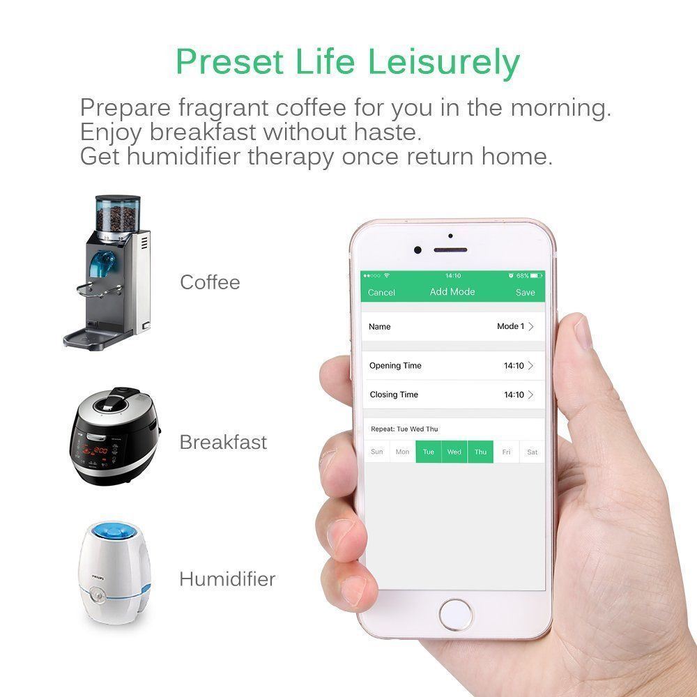 Brand New Mini WiFi Smart Remote Control Timer Switch Power Socket (Maroon)