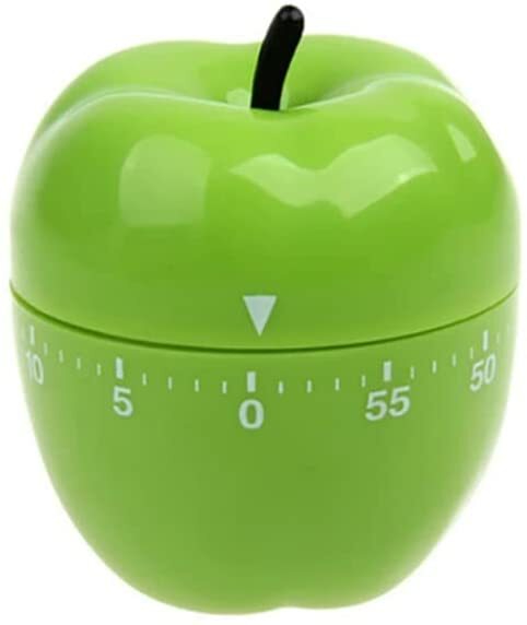Green Apple Mechanical Rotating Kitchen Timer (60 Minutes Max)