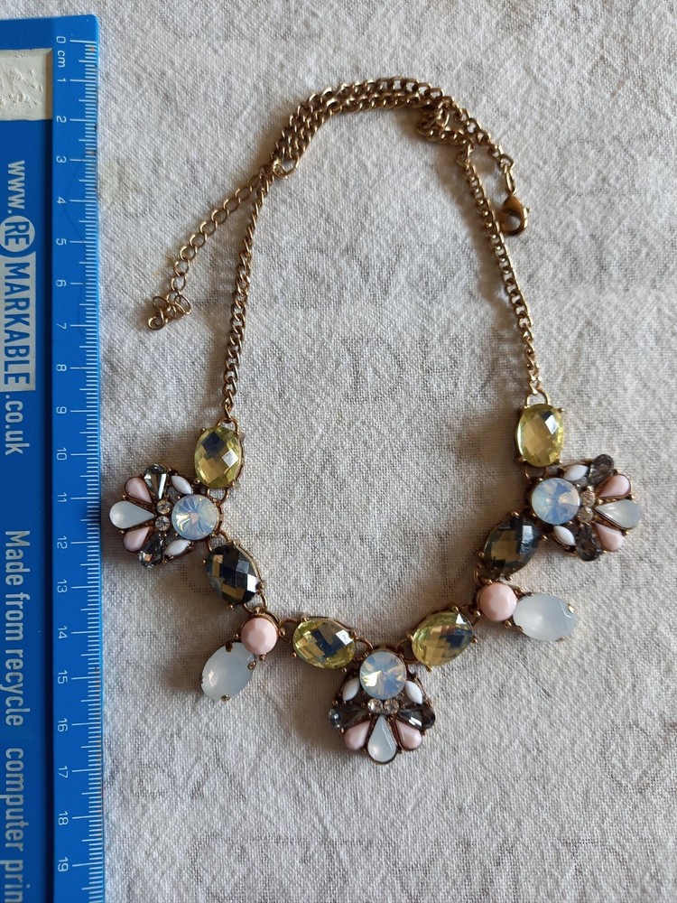 Necklace & Earring Set (White, Pink, Grey)