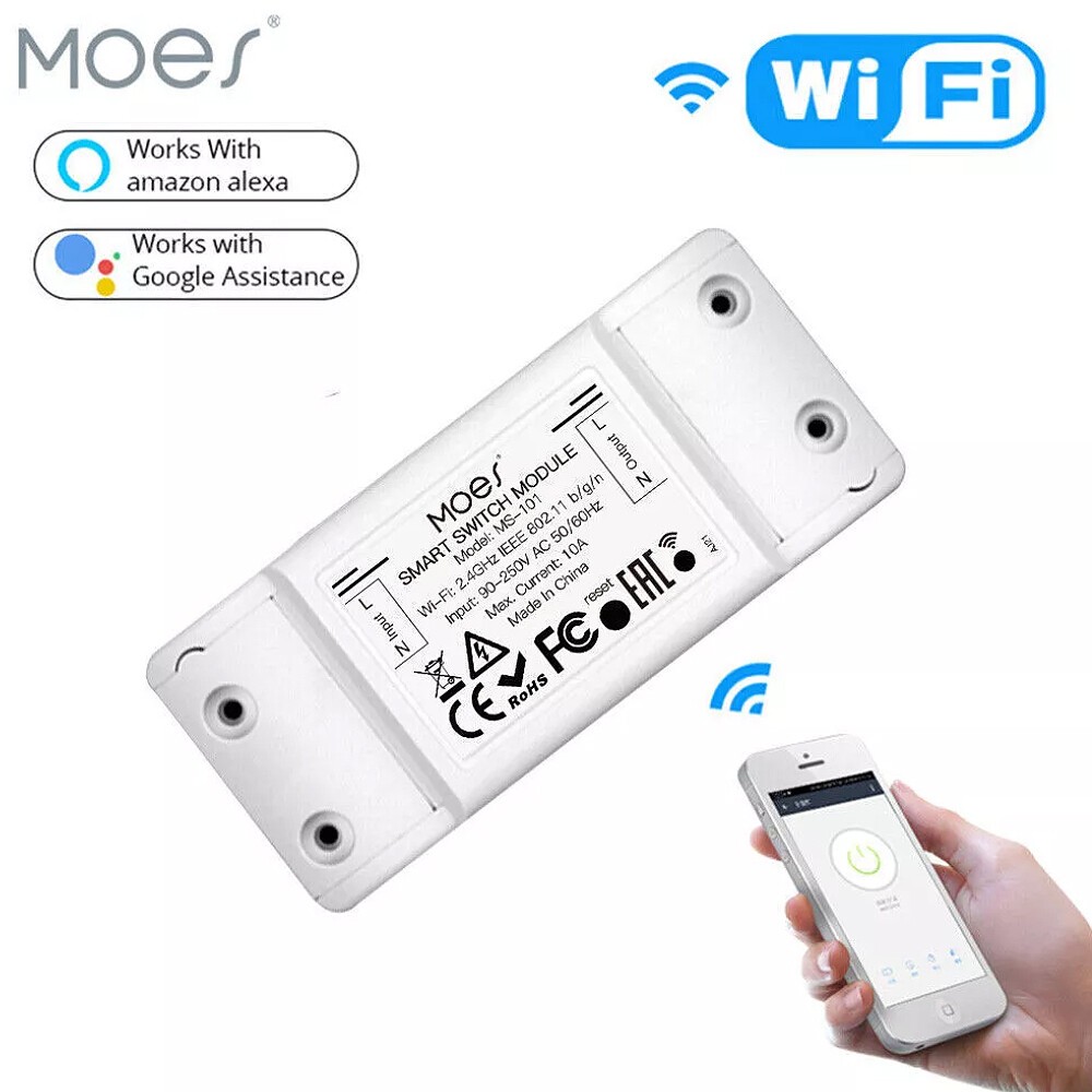 MOES WiFi Smart Switch Module Light Wireless For Alexa Google APP Remote Control
