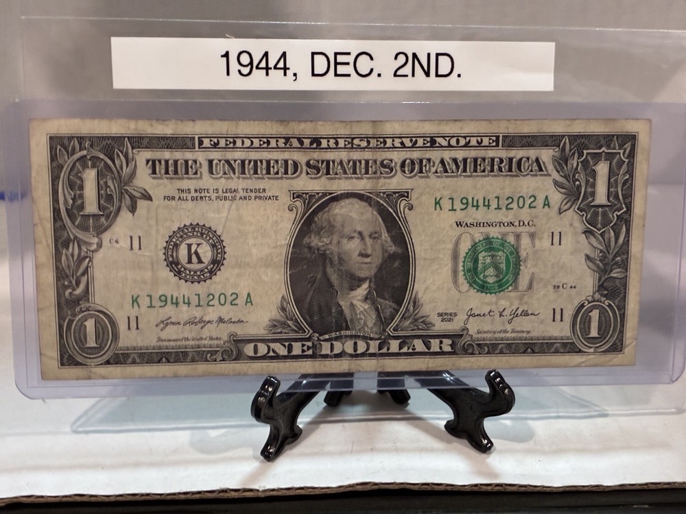 *1944 Dec.   2nd. Birthday $ note   K 19441202 A