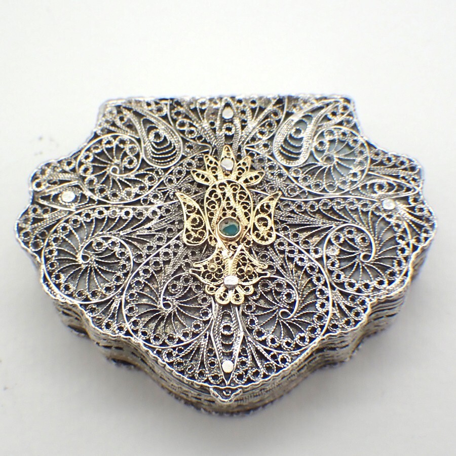 Two Tone Filigree Box Sterling Silver