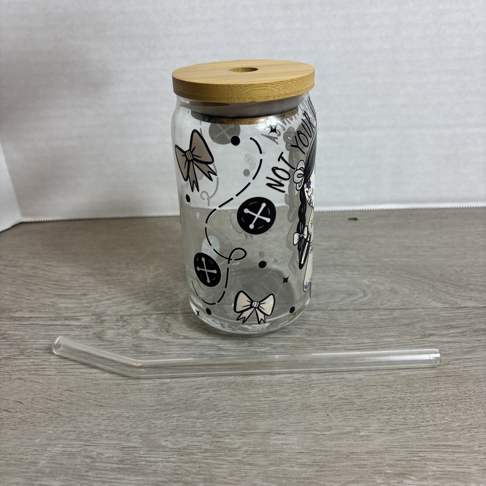 Not Your Average Muneca Glass Cup With Straw