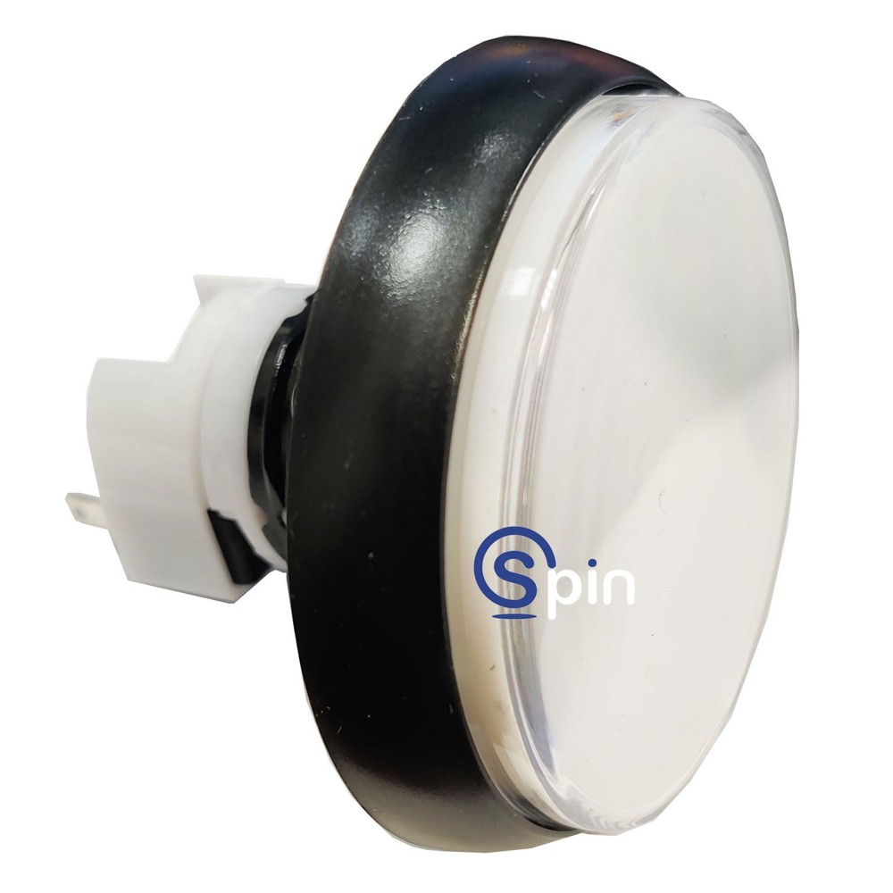 Button Snap Fit, Round 54mm Circle White 12 Vdc LED, Reference Gamesman GPB581