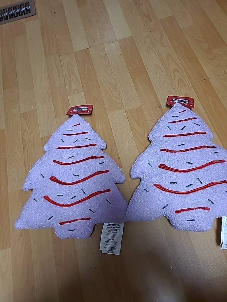 TWO PURPLE TREE PILLOWS ( BIN PP)