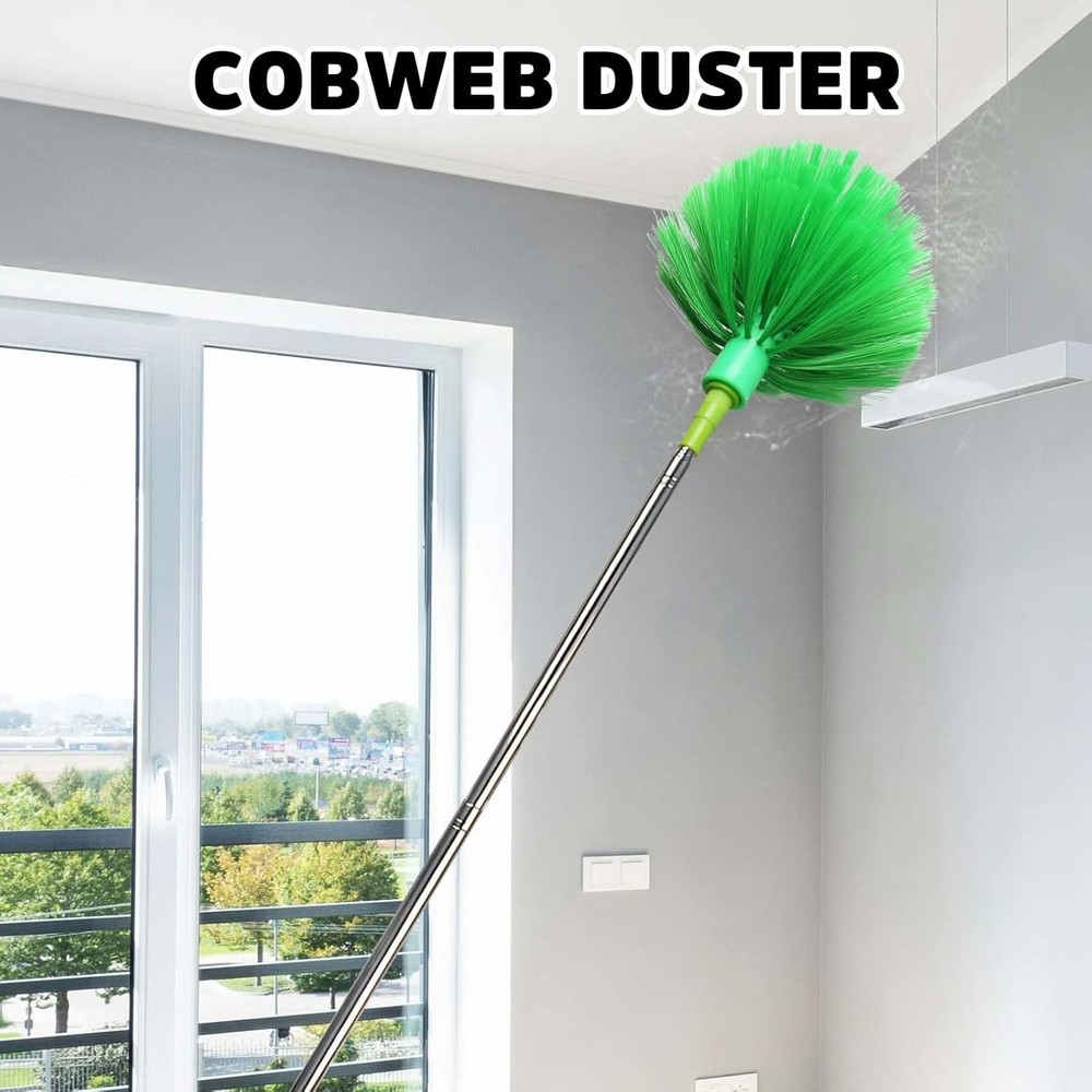 Cobweb Duster with Extension Pole, Bafezoze Ceiling Fan Duster with Long Handle,