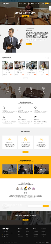 Instructor Website Design with Free VPS Web Hosting and Installation