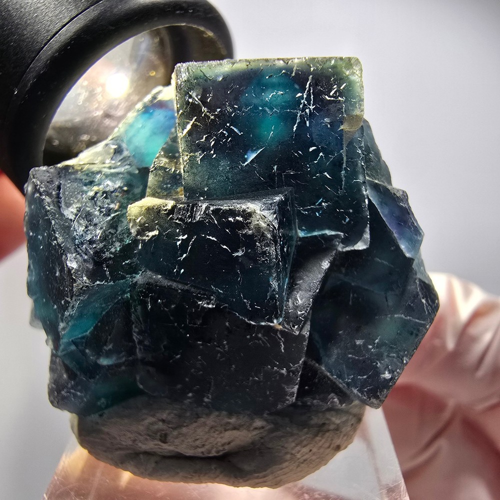 Phantom Fluorite Cube Specimen, Blue Butterfly Pocket, Okorusu, Namibia