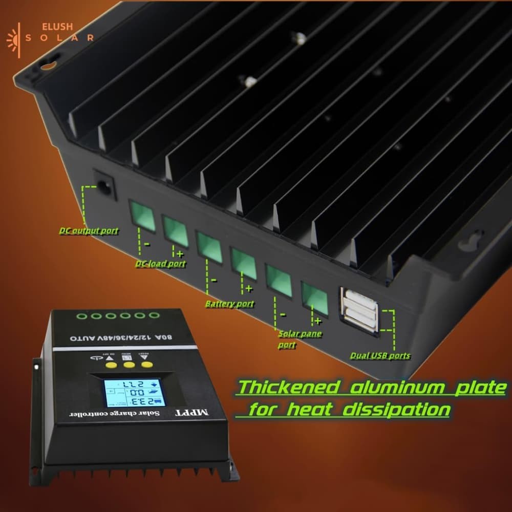 100A MPPT Solar Charge Controller LCD Display Battery Intelligent Regulator
