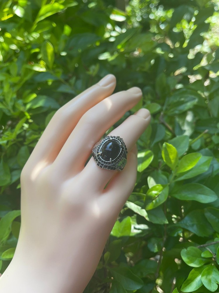 Men's ring with an eagle design and stones/yu145
