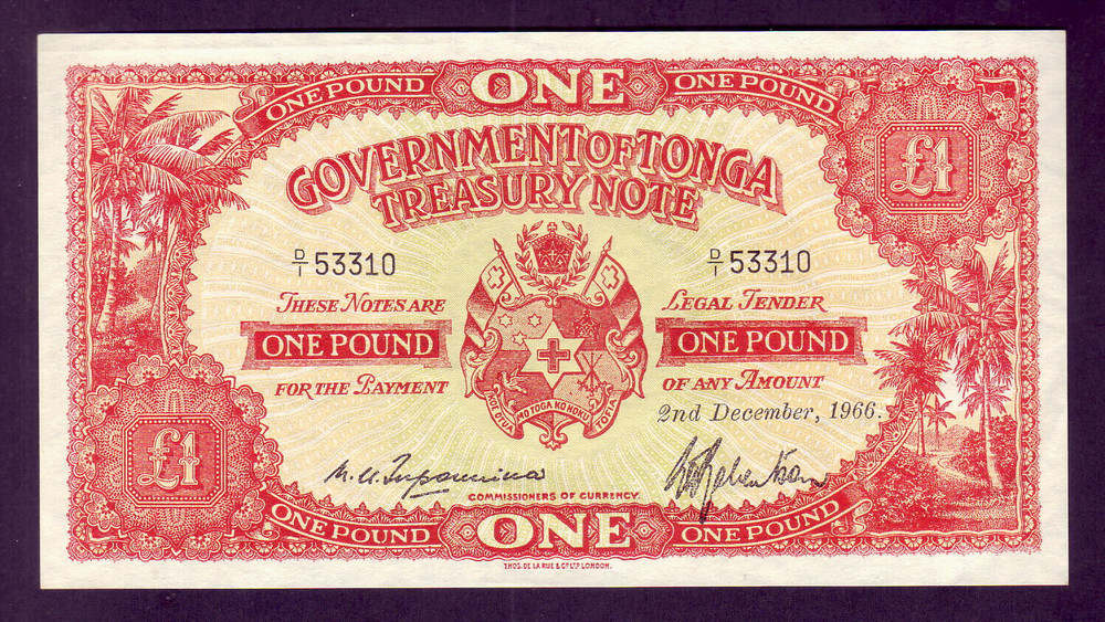 TONGA P-11e. 2nd Dec 1966 - 1 Pound..  UNC