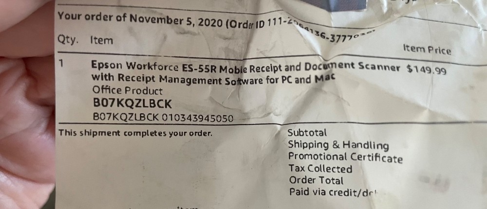 Workforce Receipts and Documents Scanner ES-55R