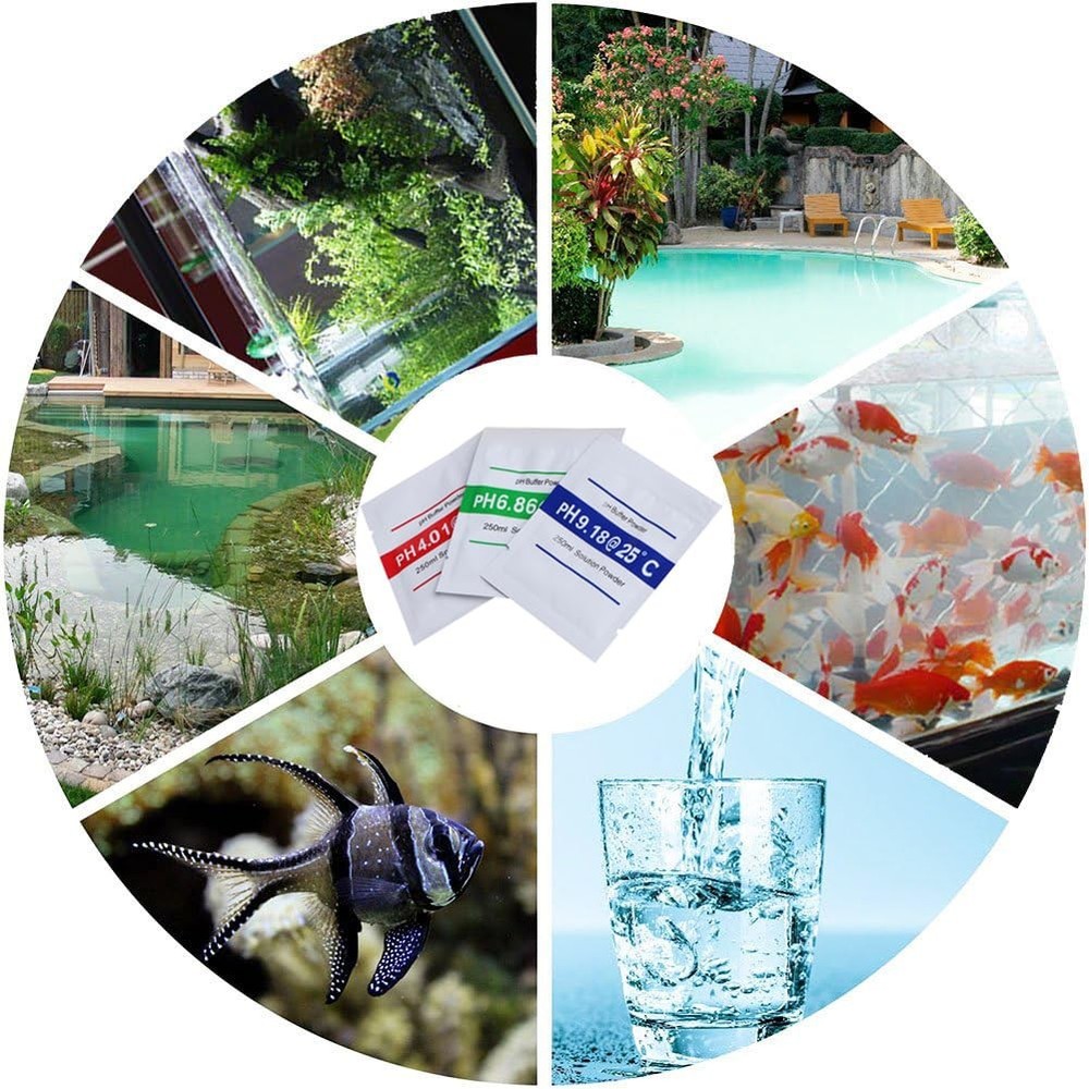 Nynelly 15 Pack pH Meter Buffer Solution Powder pH 6.86, 4.01, 9.18 for Precise