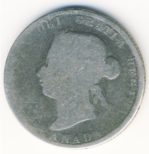 1874-H Canada Silver Quarter / 25 Cent !!