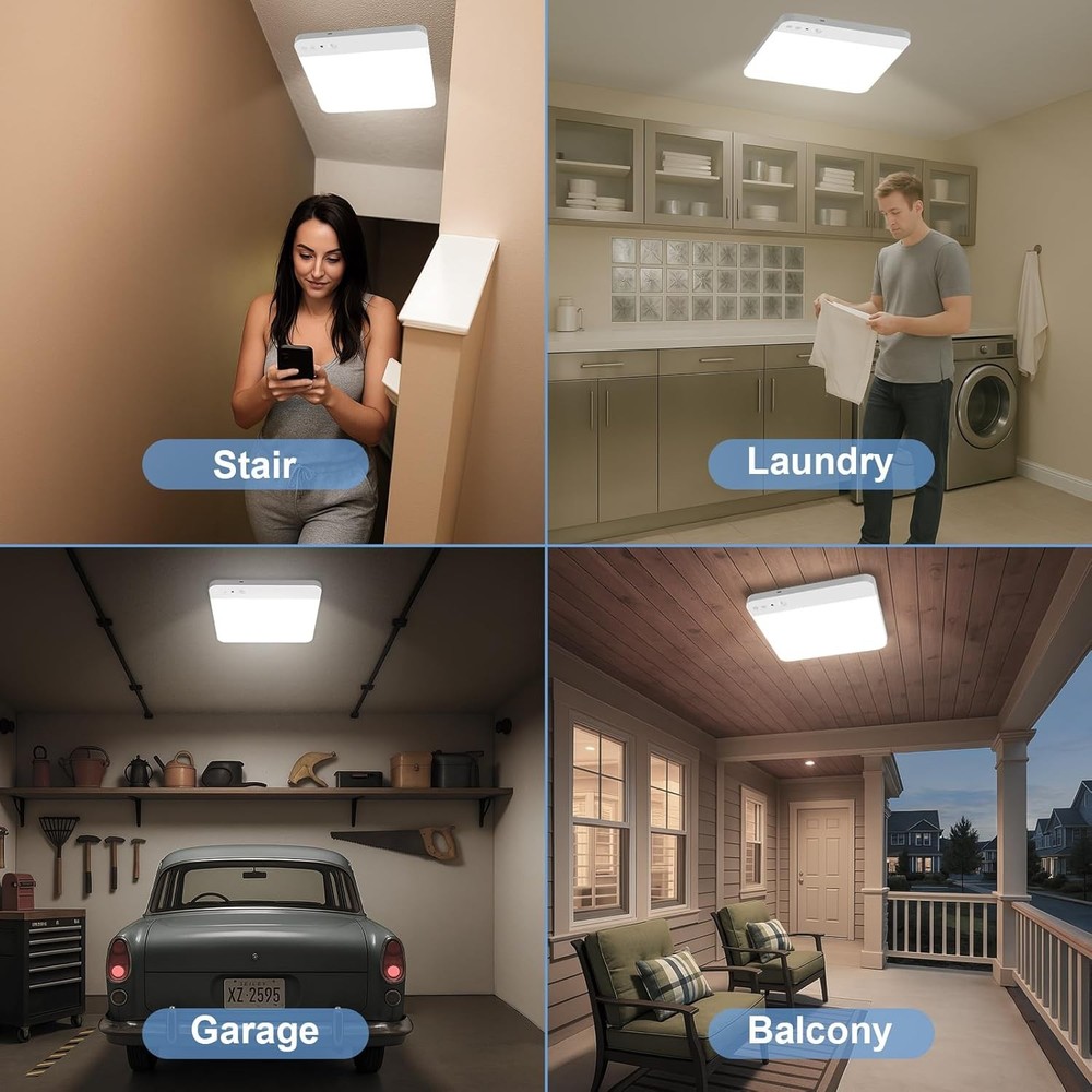 2x Rechargeable Motion Sensor Ceiling Light Dimmable Magnetic Mount Closet Light