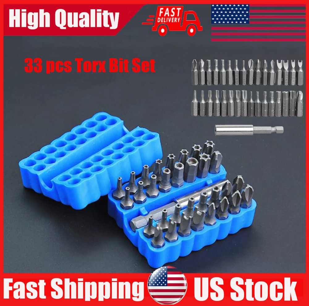 33-Torx Tamper Proof Security Torq Hex Star Spanner Tri Wing Screwdriver Bit Set