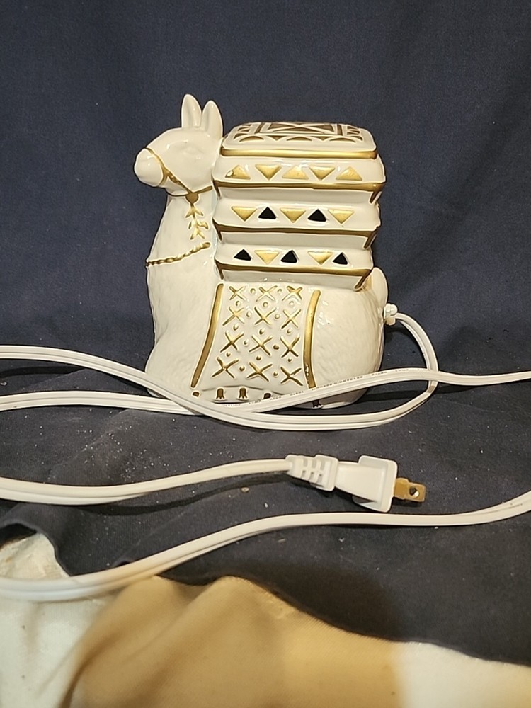 Camel With Howdah White Ceramic Figurine Vintage Night Light Working Condition
