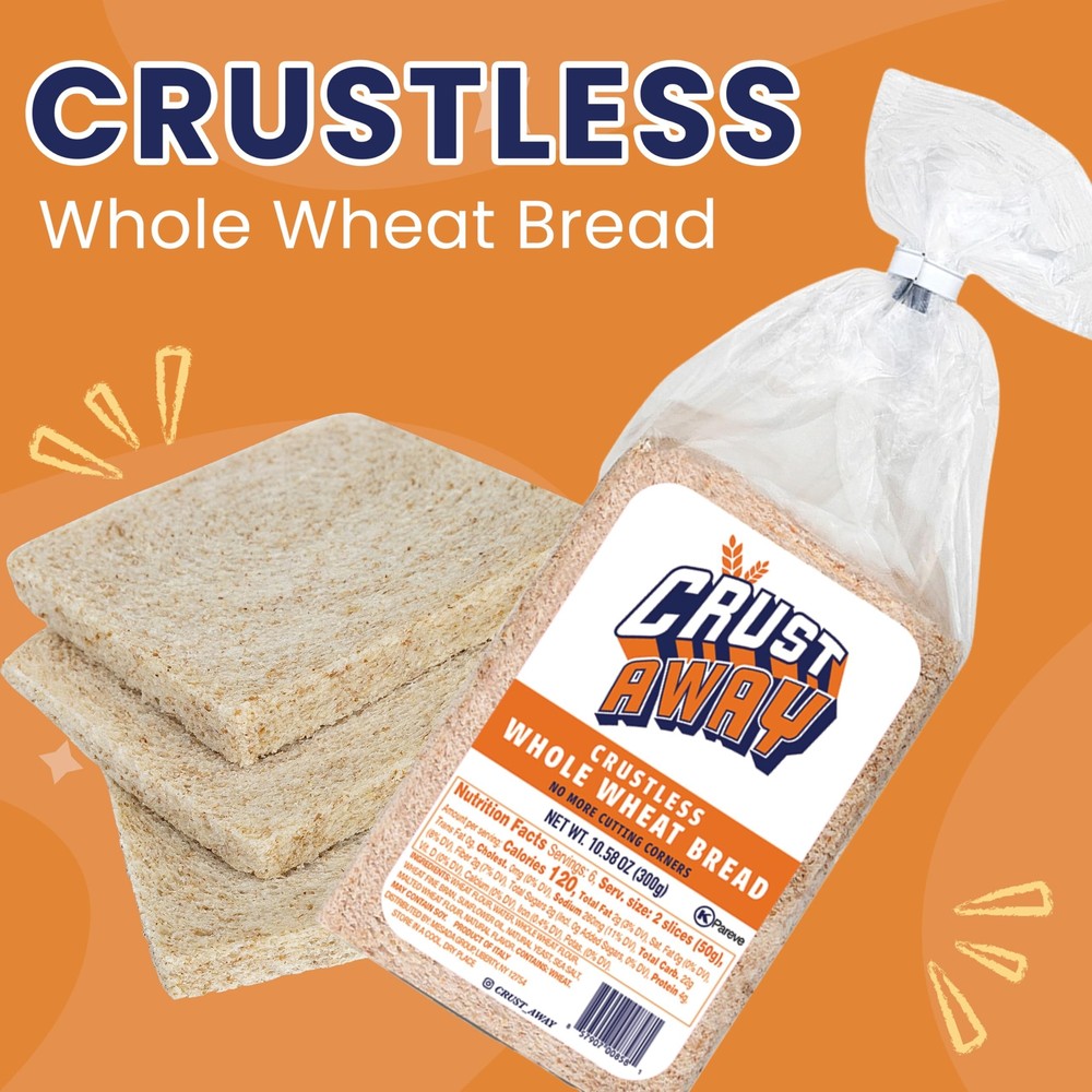 Crust Away Crustless Whole Wheat & White Bread – Clean Ingredients – Non-GMO,...