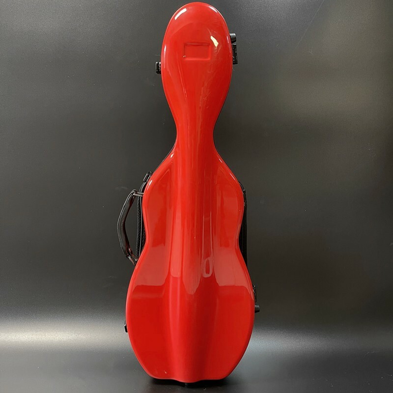 High quality Cello Shaped Full Size red Compound carb Violin Case Strong