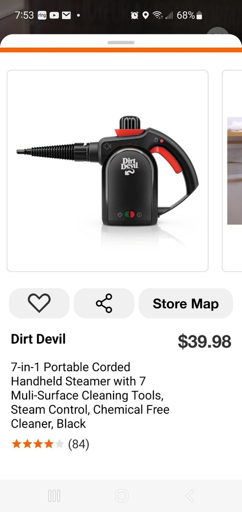Dirt Devil Handheld Steamer Corded WD21010 (OB)