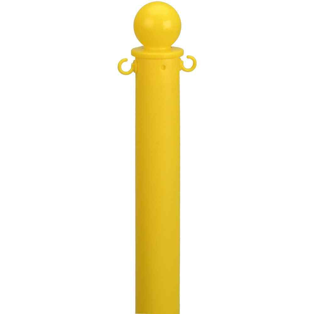 PRO-SAFE 40" Yellow Warning Post Plastic Post, Round Base