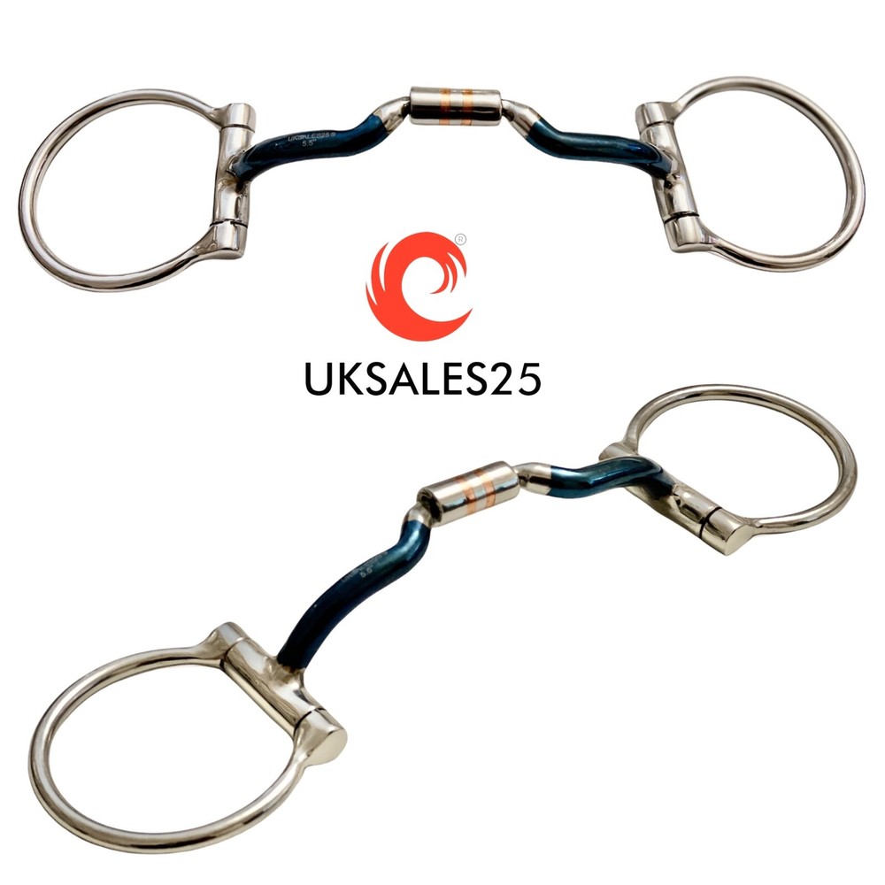 Blue Sweet Iron Western Dee Snaffle Bit with Copper Inserts *SAME DAY DISPATCH*