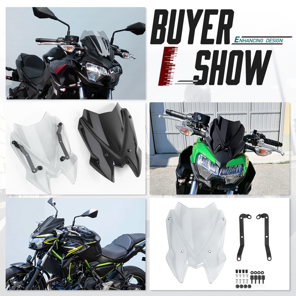 Windshield Windscreen Protector for Kawasaki Z650 2020-2022 Light Smoke