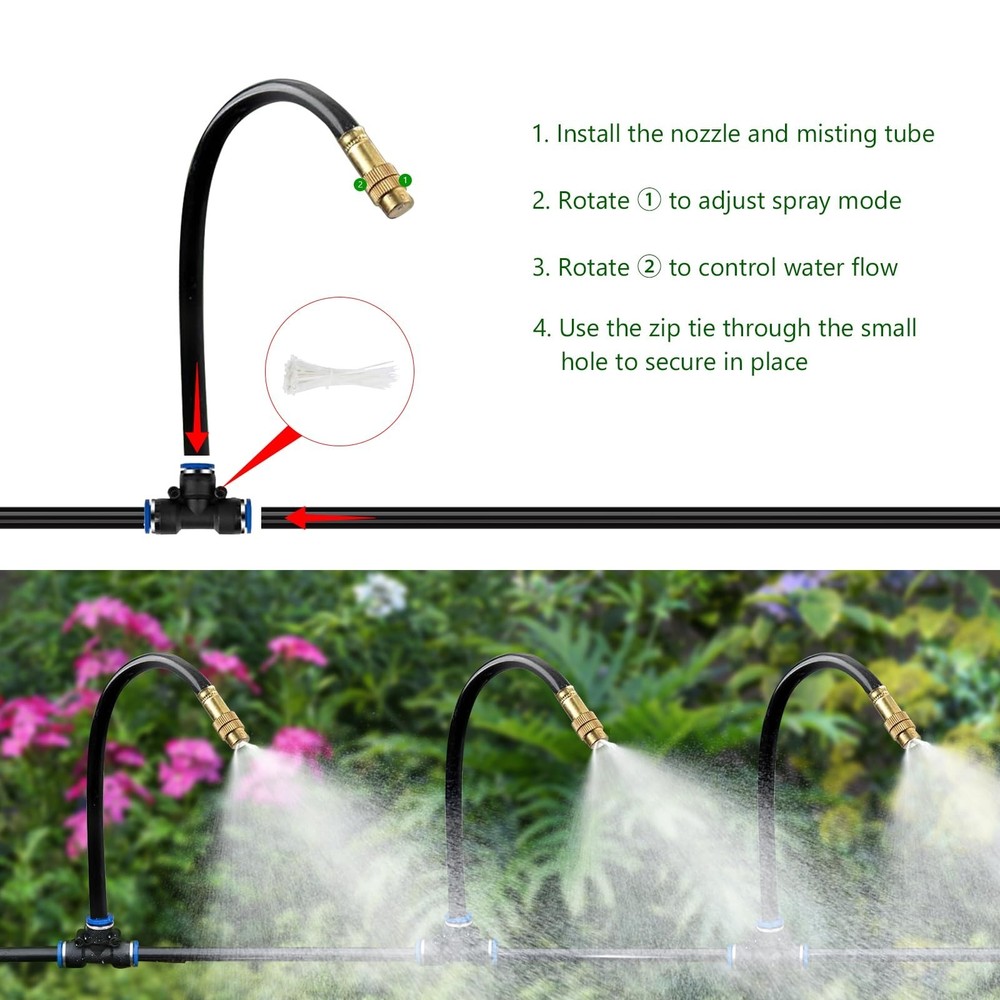 60Ft Drip Irrigation System for Garden – 360° Bendable Automatic Wate