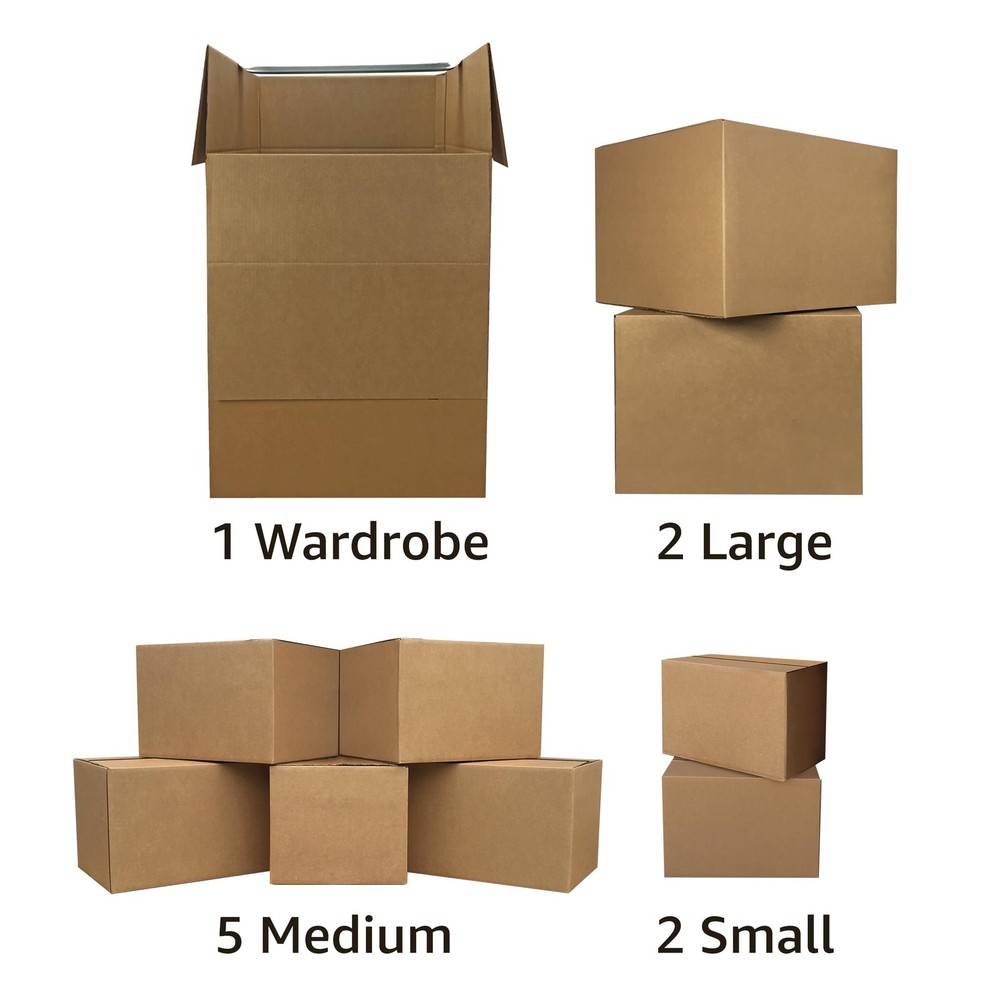 UBMOVE Wardrobe Moving Boxes Kit #, Small, #1, Brown