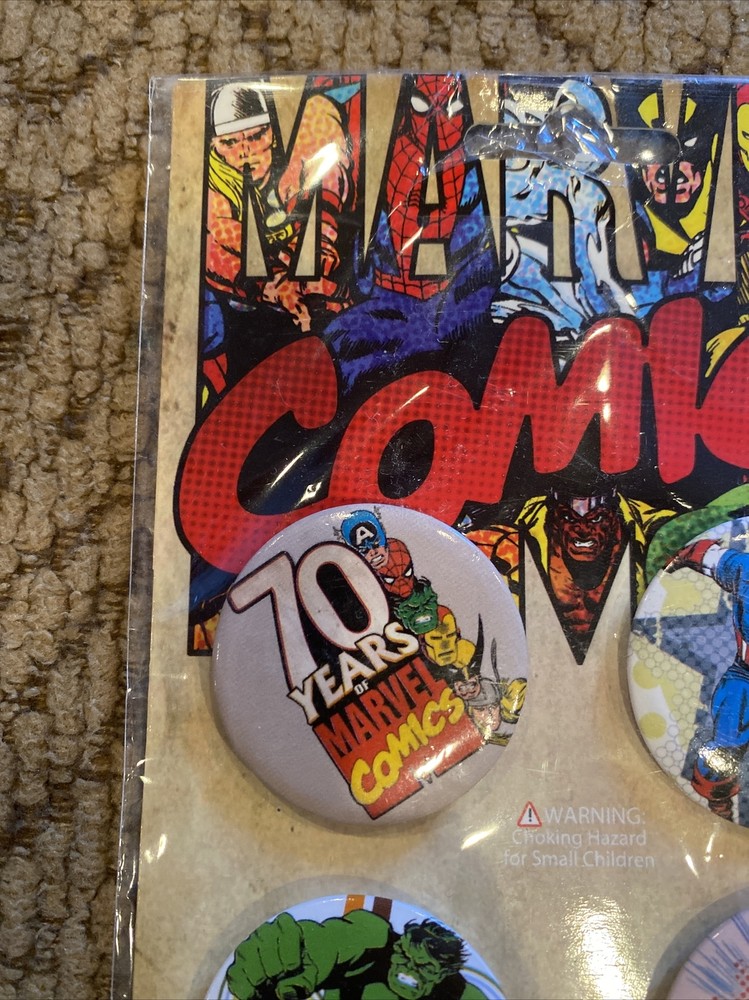 2010 Marvel Comics Assorted Artworks Button Set, 4 Piece - Mint and Sealed