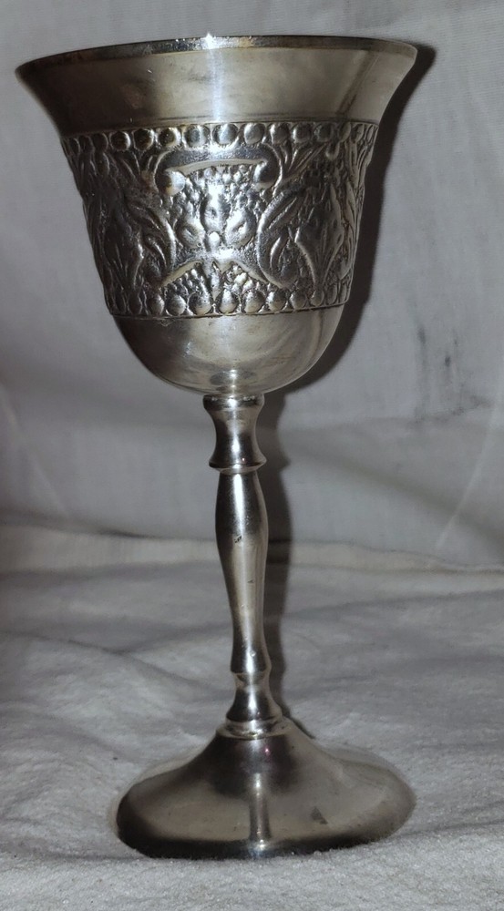 Kiddush Cup Very Beautiful  Made In India Antique Silver Plated