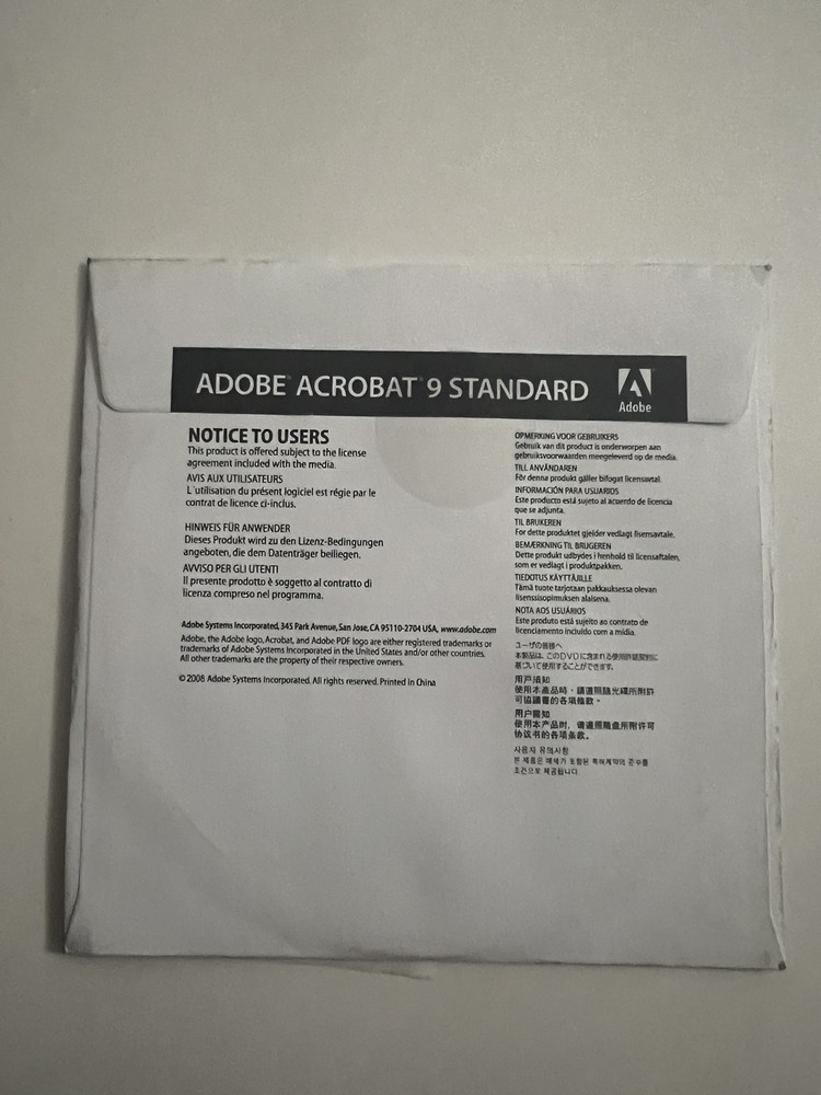 Adobe Acrobat 9 Standard for Windows Disc 1