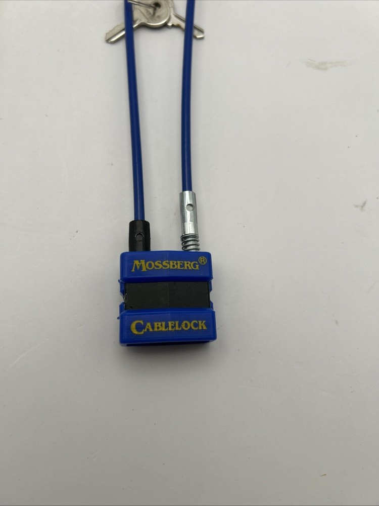 Cable Lock Gun Firearm Lock Mossberg Blue, w/ Instructions & 2 Keys