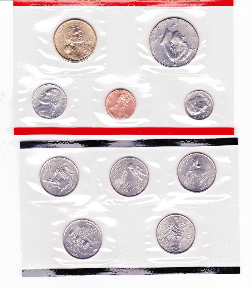2002 U.S. Mint P&D Uncirculated Coin Set
