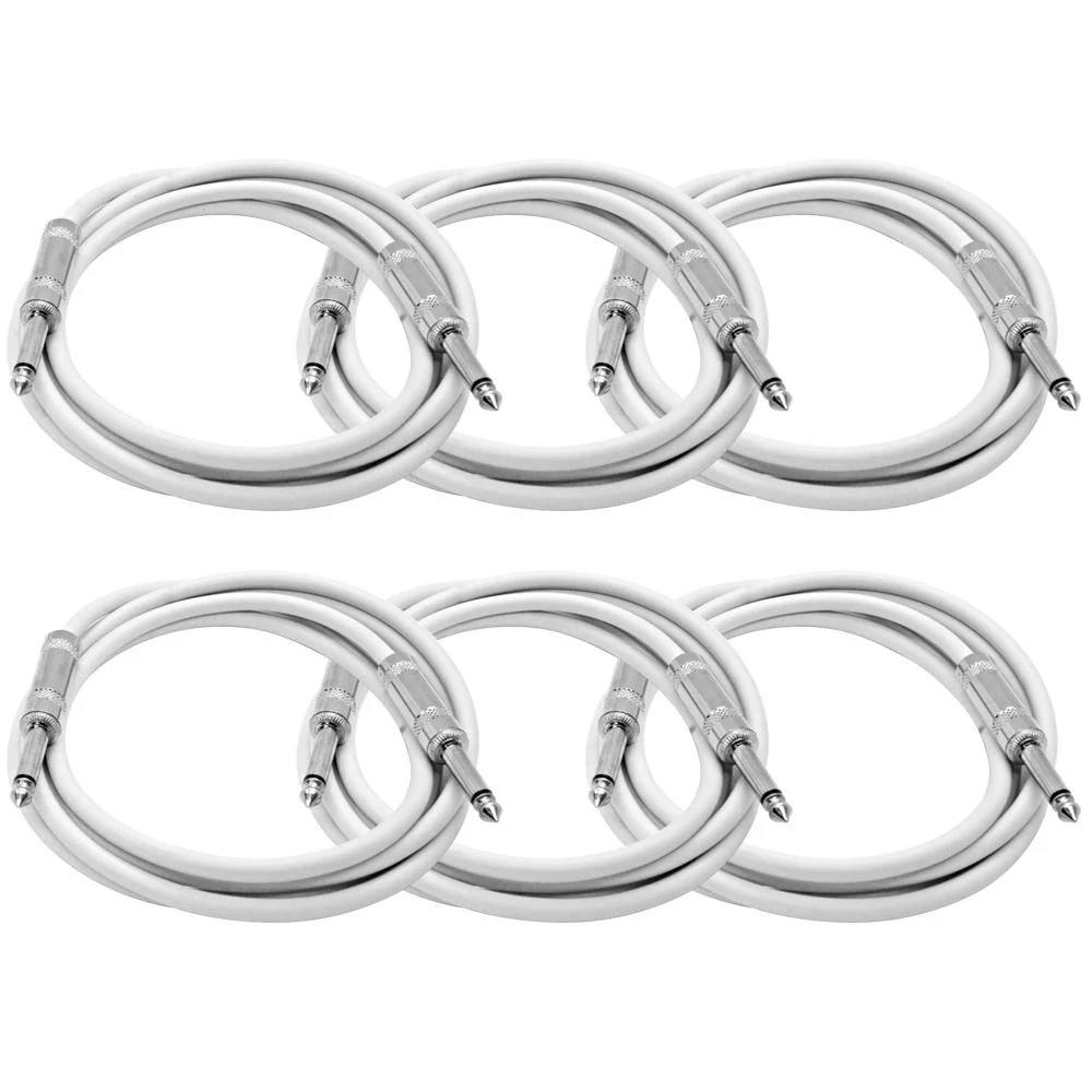 SASTSX6 6 Pack White 6 Foot TS Patch Cables