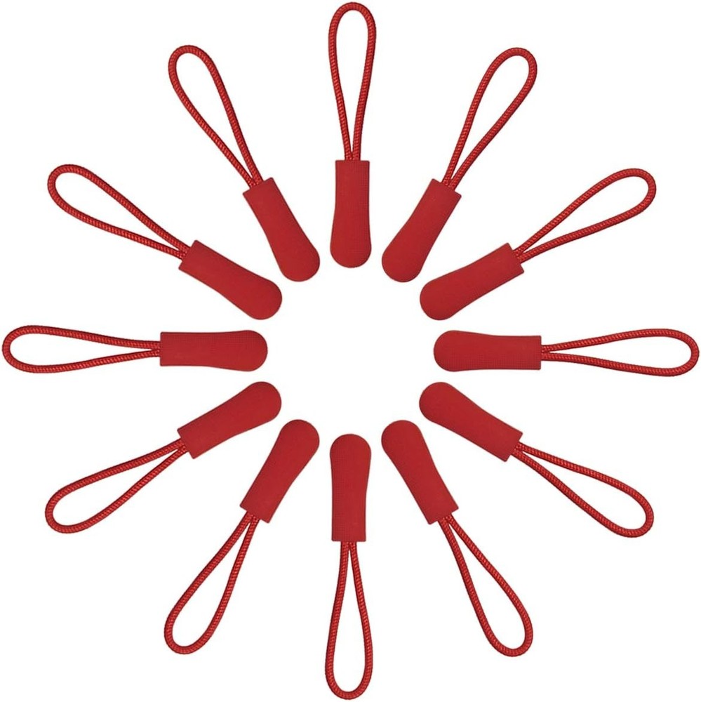 20PCS Red Bright Zipper Puller Helper Nylon Zipper Pulls Tab Extension For Bags