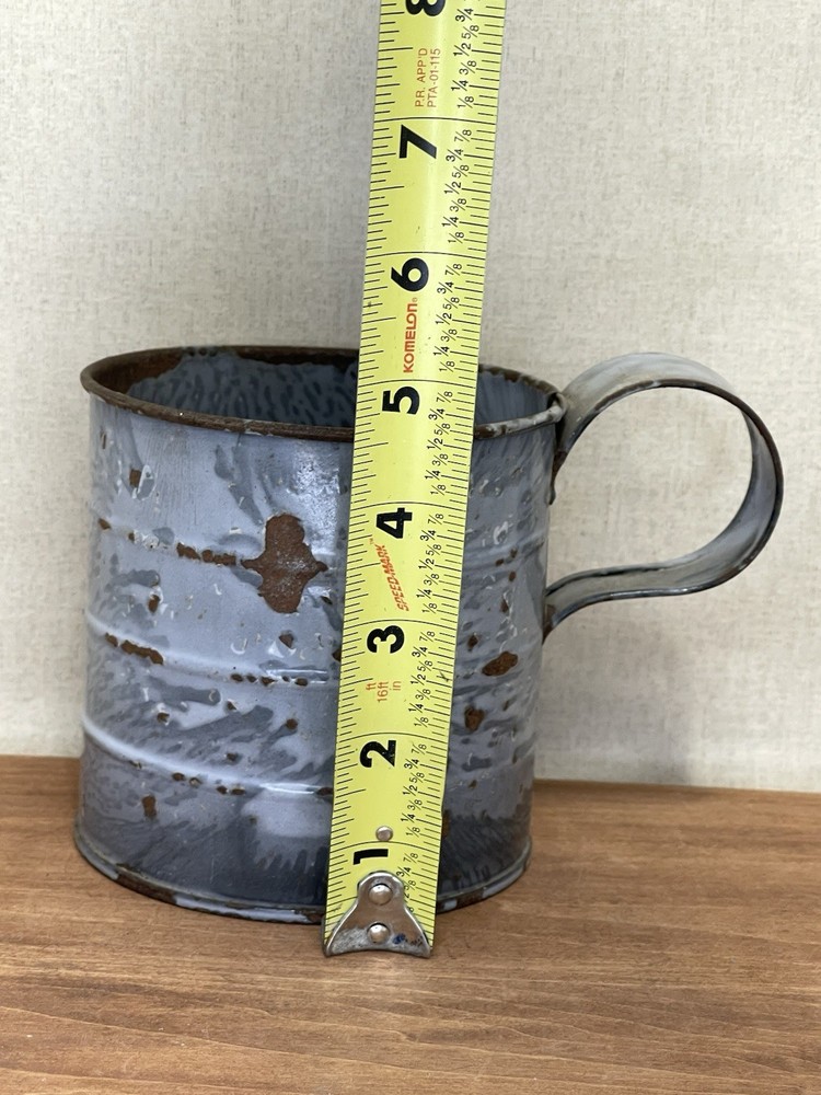 Enamelware Granitewear Pint Size Cup Scoop 4 Inch Primitive Rustic
