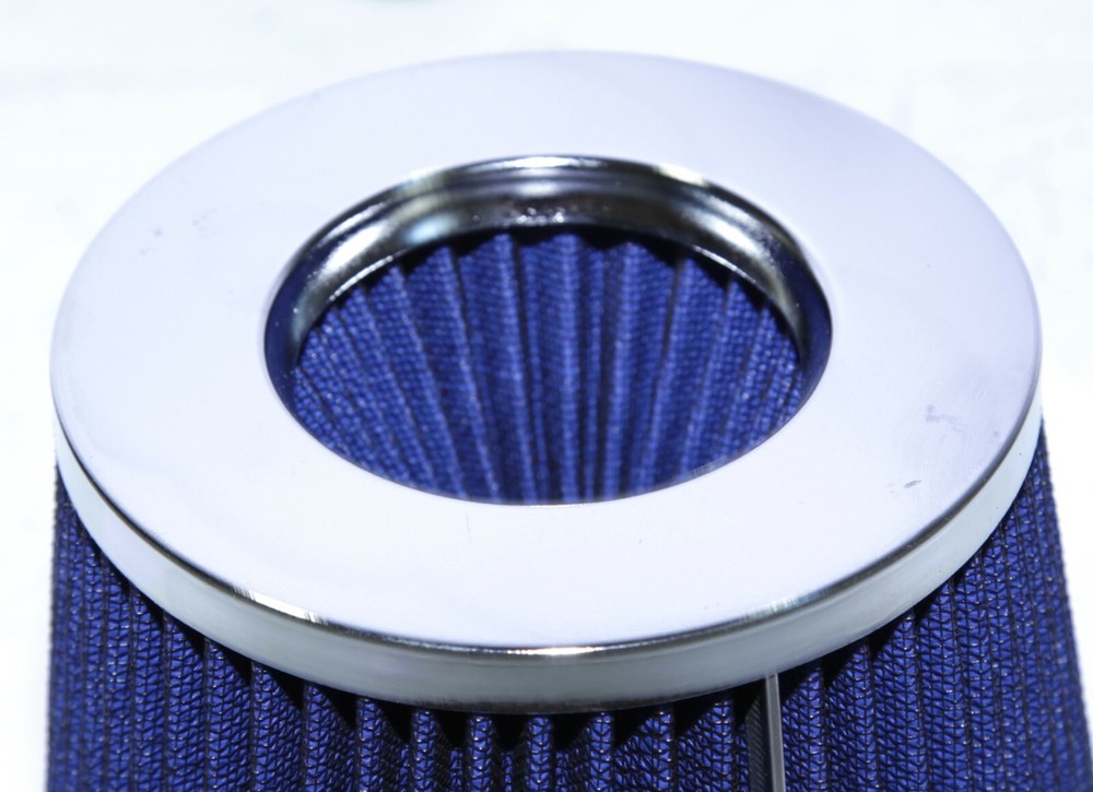 BLUE Universal 3" 76.2MM Open Top Cold Air Intake Filter Cone Dry Air Filter