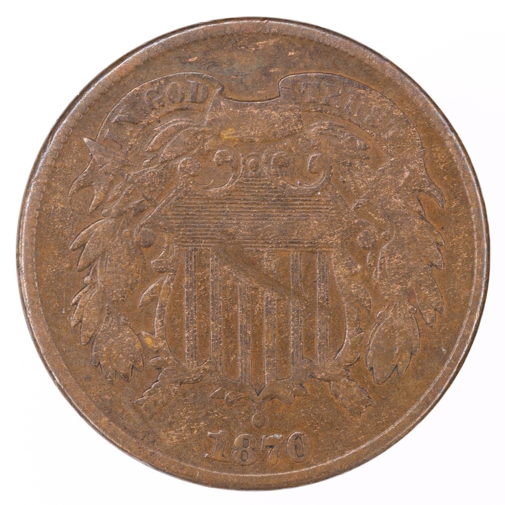 1870 2c Two Cent Piece (B3349)