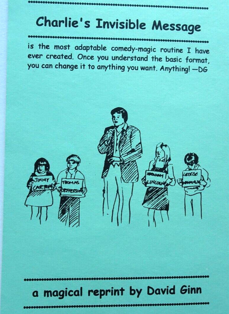 MAGIC - Charlie's Invisible Message by David Ginn - comedy