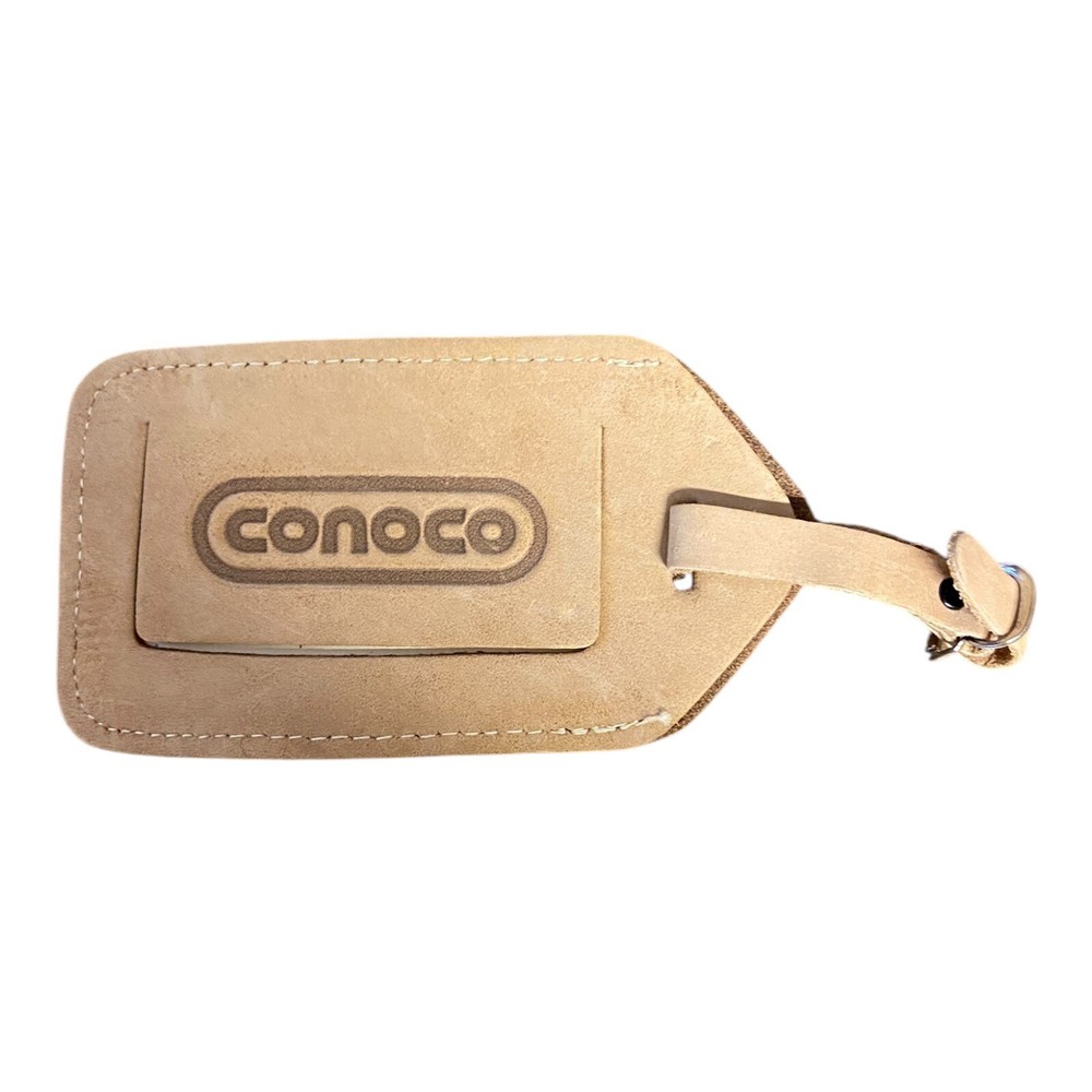 Vintage Conoco Luggage Tag Suede