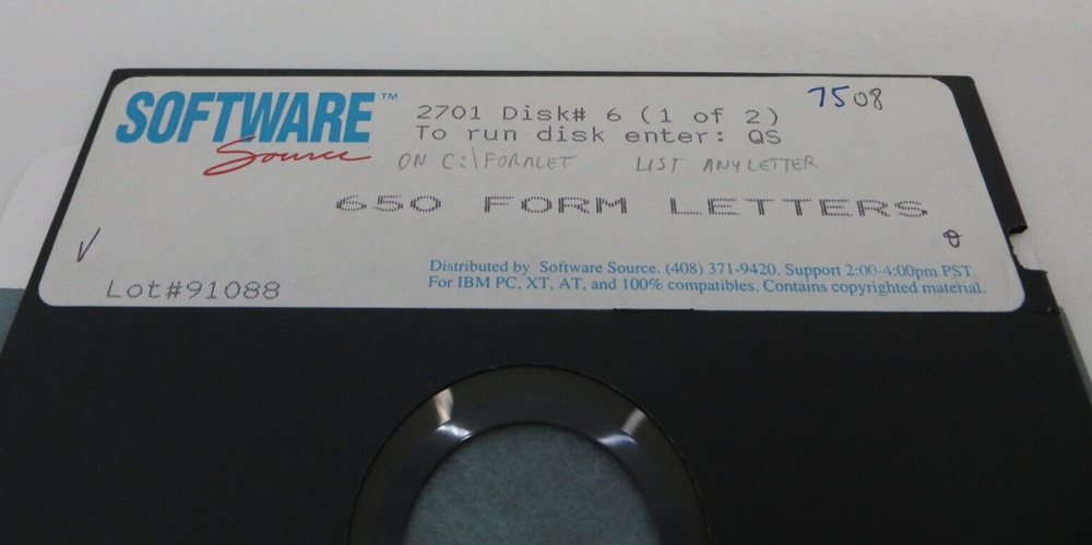 650 FORM LETTERS 5.25" Floppy Disk Vintage Computer Software Source 2701 #6