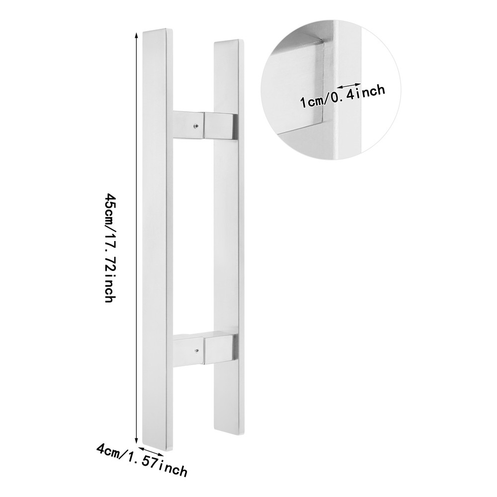 Stainless Steel Double Sided Push Pull Door Handle, H-shaped Door Pull Handle