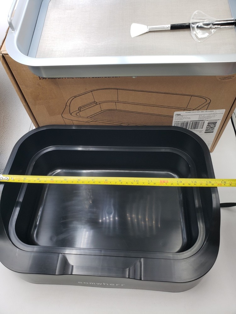 somwherr Tray with Replaceable 150 Micron Fine Mesh Screen and Static Brush