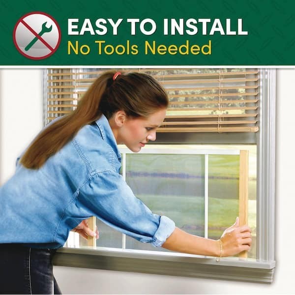Adjustable Window Screen Wood Frame Clear Mesh Expandable Multiple Sizes 10-24 I