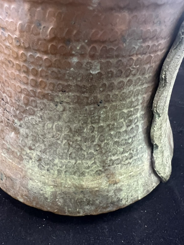 Antique Copper Middle Eastern Dallah Hammered Rustic Pitcher Pot Patina Handle